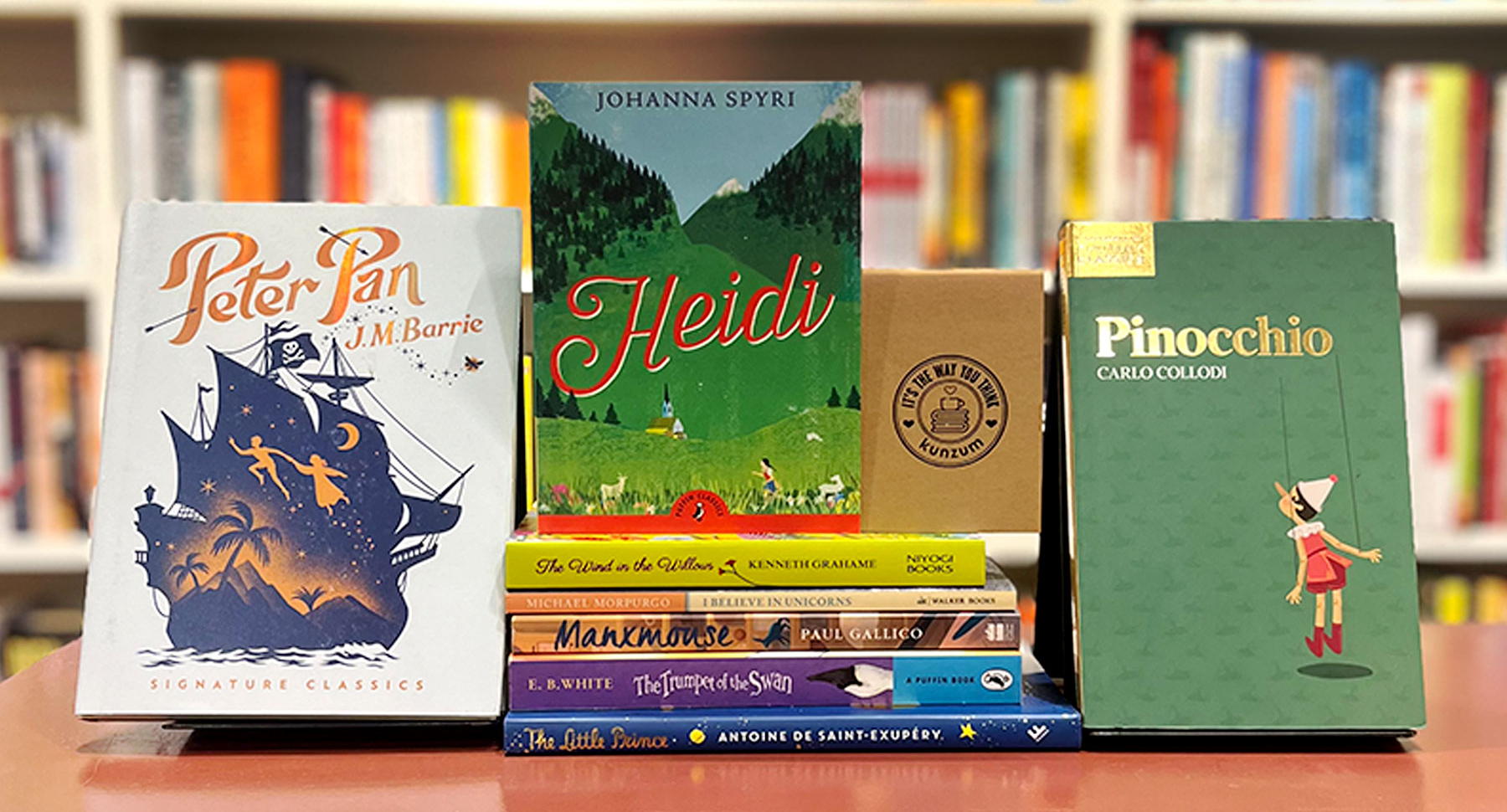 A stack of classic children's novels