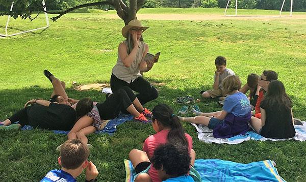 Children listening to a read-aloud story